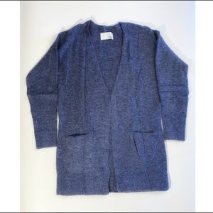 Aritzia Wilfred Free Heather Periwinkle Blue Open Vneck Cardigan